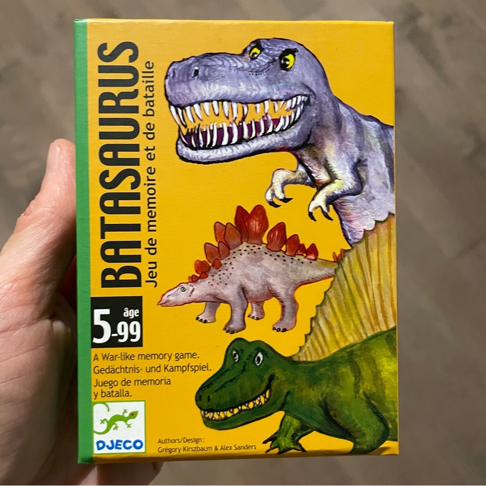 Batasaurus Dinosaur Memory Game - Yellow and Green